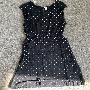 Forever 21 black and cream polkadot midi dress